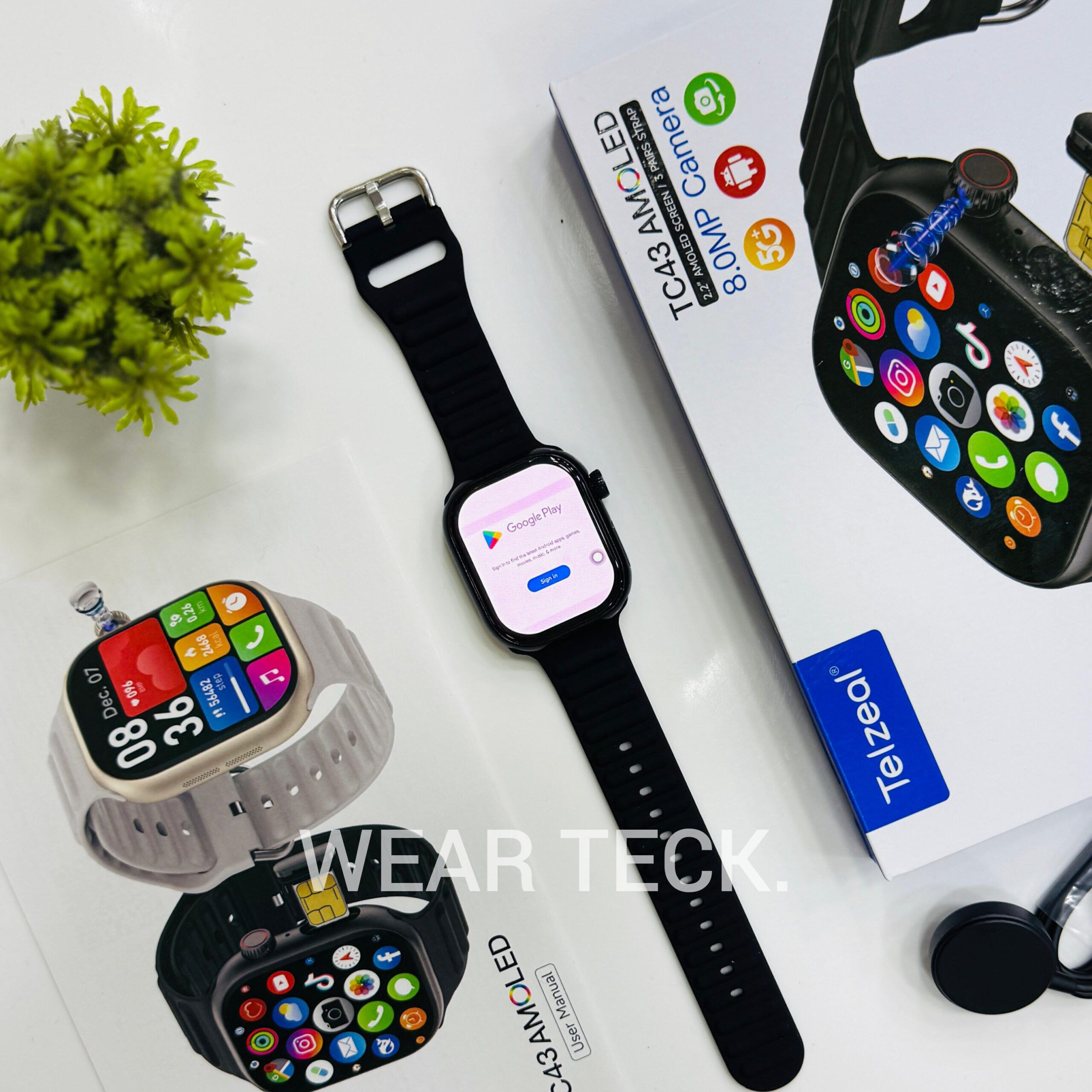 - Telzeal TC43 5G Android Sim Watch | 6/64 GB | 360 Rotating Camera | Amoled Display Telzeal TC43 5G Android Sim Watch | 6/64 GB | 360 Rotating Camera | Amoled Display - Image 2