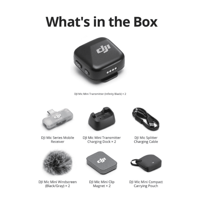 - DJI Mic Mini (2TX+1RX) for Type-C Mobile - DJI Mic Mini Dual without Charging Case with Type-C Connector DJI Mic Mini (2TX+1RX) for Type-C Mobile - DJI Mic Mini Dual without Charging Case with Type-C Connector - Image 2
