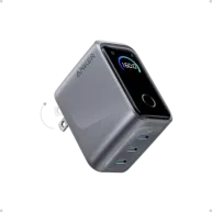 Anker Prime Charger, 160W, 3-Ports, Smart Display, GaN Smart Fast Charger, 3× USB-C Ports, PowerIQ 5.0 Fast Charging, Smart Display with Real-Time Power Monitoring, ActiveShield 4.0 Safety System, Charge 3 Devices Simultaneously, Compact Foldable Design, 2-Pin (US) - Black