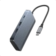 Anker Usb-C Hub (7-In-1, Dual Display), Single Display Can Reach 4k@ 30Hz, Dual Display Can Reach, 1080p@60Hz, 4k HD Resolution, 10Gbps Data Transfer, Elegant Metallic Finish