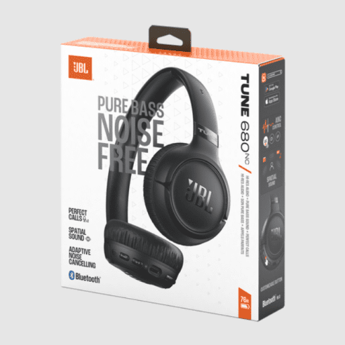 - JBL Tune 680NC Wireless On-Ear Noise Cancelling Headphones – Black JBL Tune 680NC Wireless On-Ear Noise Cancelling Headphones – Black - Image 2