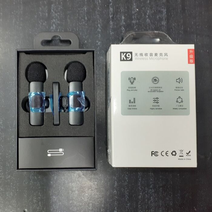 6 - K9 2 in 1 Dual Lavalier Microphone Mic Plug & Play