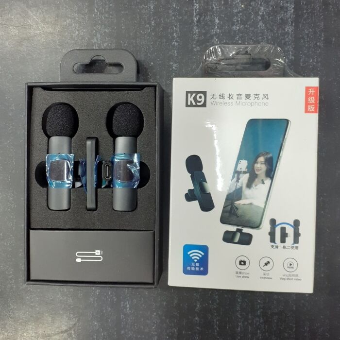 7 - K9 2 in 1 Dual Lavalier Microphone Mic Plug & Play