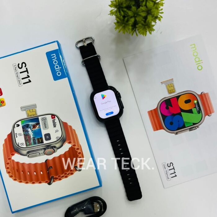 ST11-Black - Modio ST11 5G Android Sim Watch | 4/64 GB | No Camera