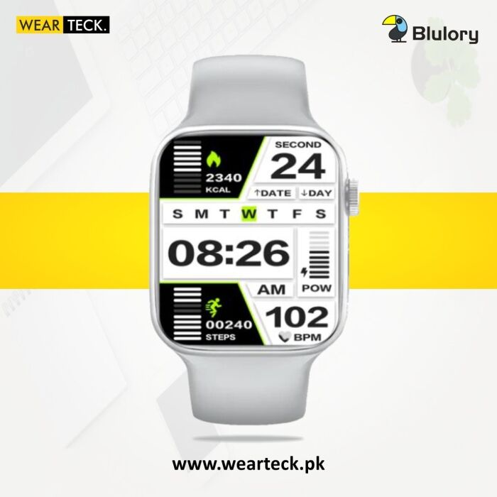 White - Blulory Glifo 8 Smart Watch | 2.01” Bezel Less Display