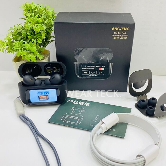 2 - A9 Pro Airpods ANC/ENC Touch Screen Wireless Earbuds