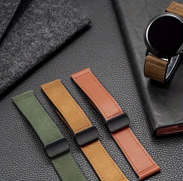 3 - 22mm Faux Leather Magnetic D-Buckle Adjustable Straps