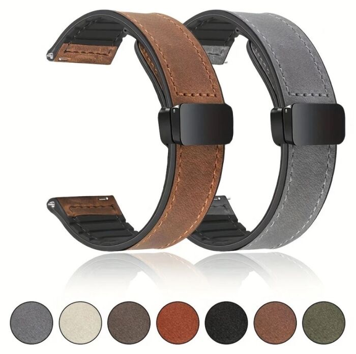 7 - 22mm Faux Leather Magnetic D-Buckle Adjustable Straps