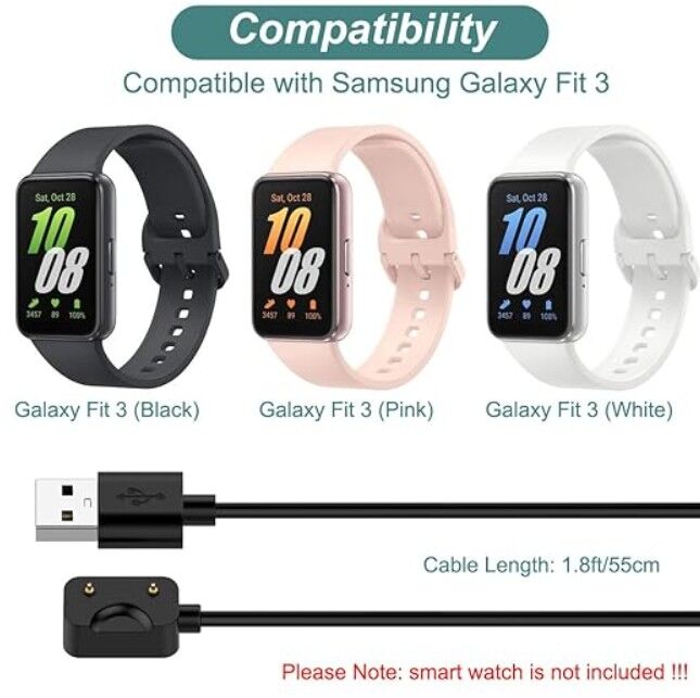 4 - 2 Pin Magnetic Charger for Galaxy Watch Fit 3