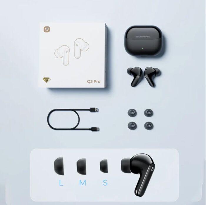 soundpeats q3 pro box - SoundPEATS Q3 Pro Earbuds | ANC | Dual Connection | Gaming Mode | 40Hrs Playtime