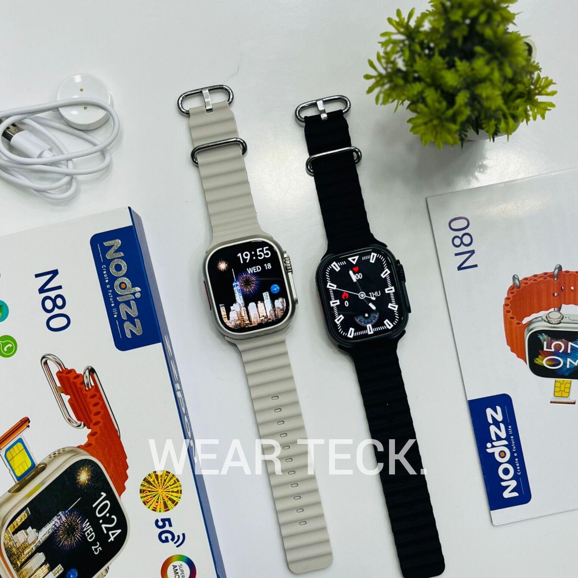 N80 Main Product Display Image - Nodizz N80 5G Android Sim Watch | 4/64 GB | Ultra Shape | No Camera
