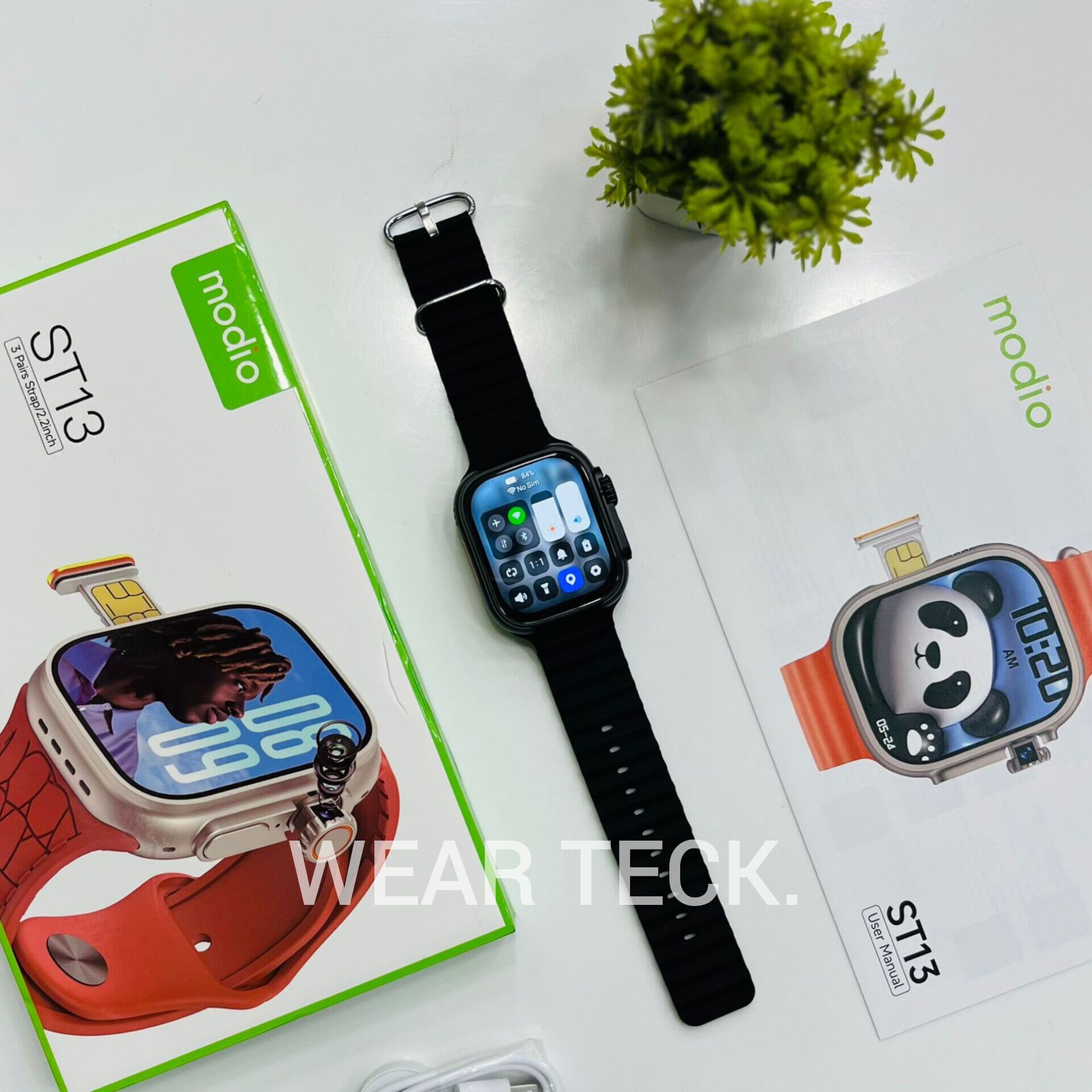 ST13-Black - Modio ST13 5G Android Sim Watch | 4/64 GB | 360 Rotating Camera