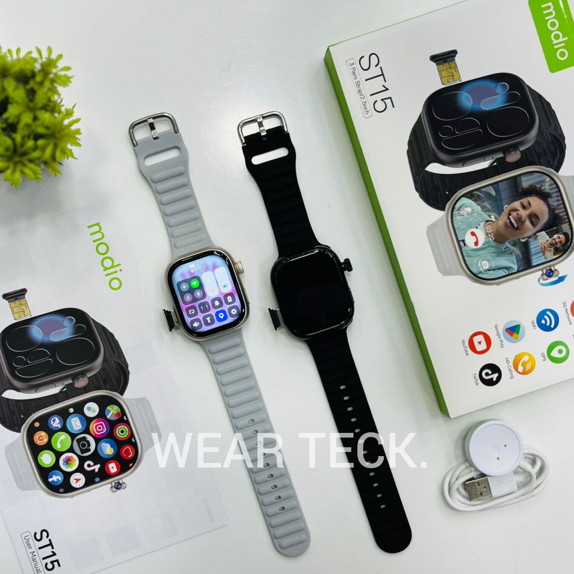 ST15-2 - Modio ST15 5G Android Sim Watch | 4/64 GB | 360 Rotating Camera | Amoled Display