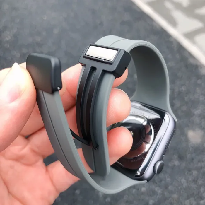 4 (2) - Magnetic-Silicone Straps for Apple Smart Watch 42/44/45/49 mm Dial Sizes
