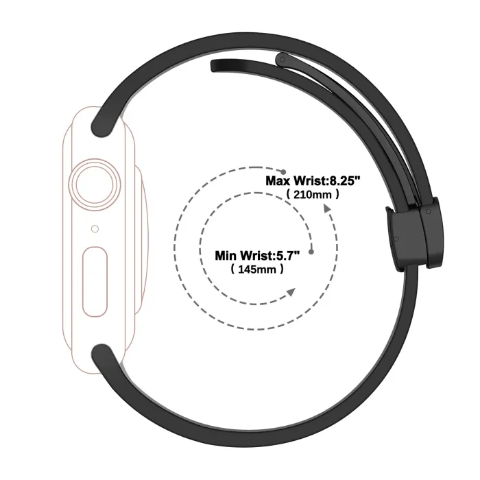 7 - Magnetic-Silicone Straps for Apple Smart Watch 42/44/45/49 mm Dial Sizes