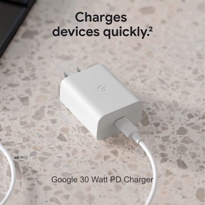 3 - Google 30W USB-C Fast Charging Adapter | 1 Replacement Year Warranty