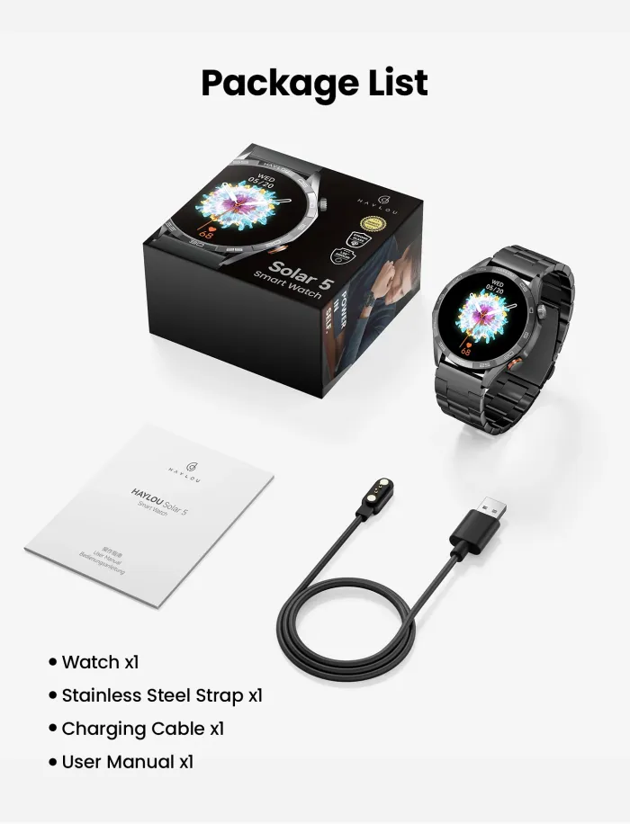 p120 - Haylou Solar 5 Smart Watch | Chain Straps