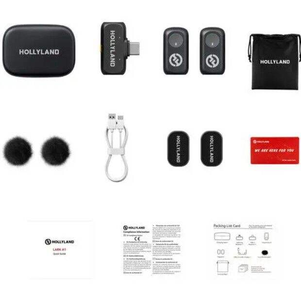 Lark A1 Duo Accessories - Hollyland Lark A1 Dual Wireless Microphone with Type-C Connector (1 Year Warranty)