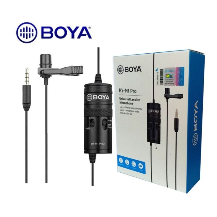 1 - BOYA BY-M1-PRO Omnidirectional Lavalier Microphone