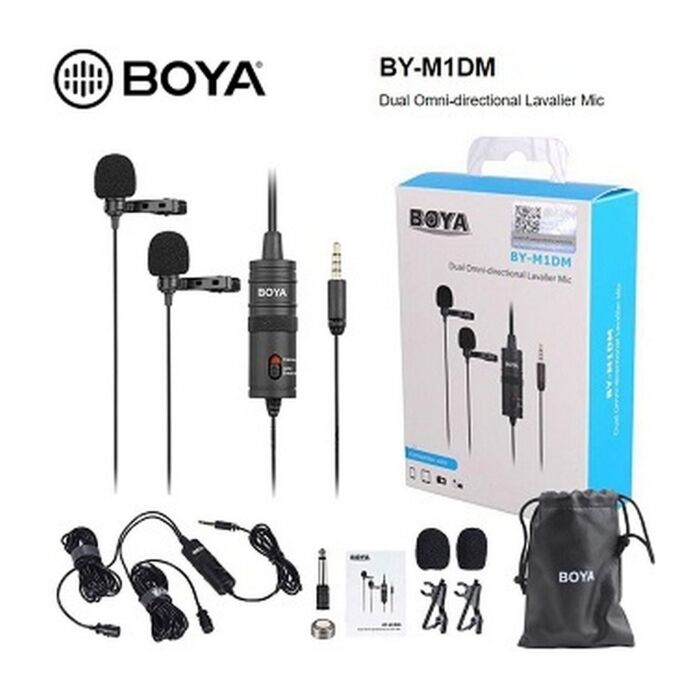 1 - BOYA BY-M1DM Dual Omnidirectional Lavalier Microphone