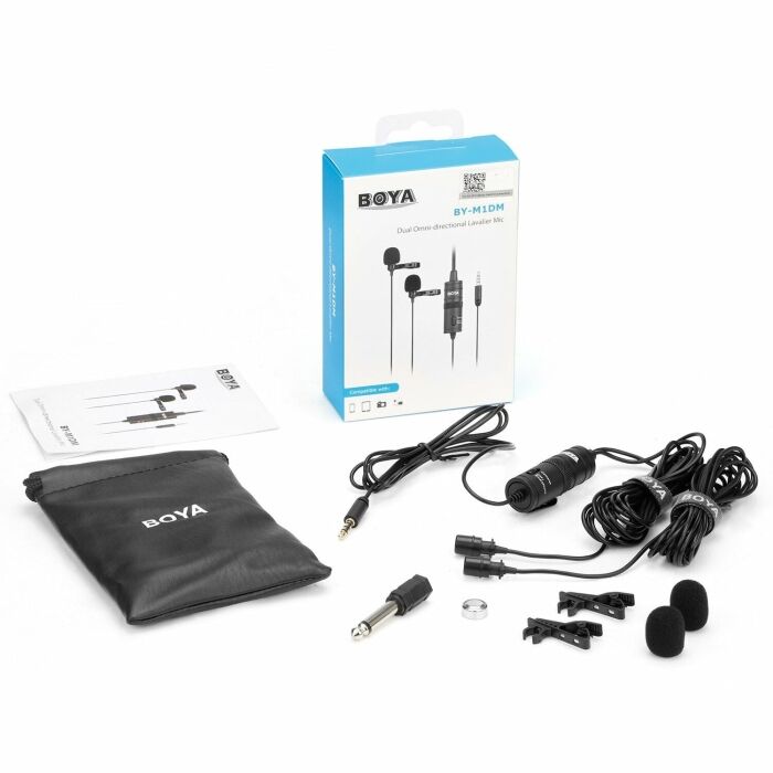 4 - BOYA BY-M1DM Dual Omnidirectional Lavalier Microphone