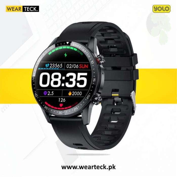 Display - Yolo Fortuner Smart Watch | Bluetooth Calling | Black Color