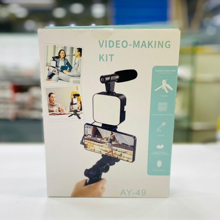 2 - AY-49 Vlogging Kit with 3 Focus Lights & Mic.