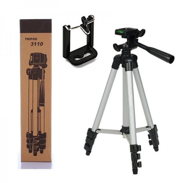 4 - 3.5 Feet Adjustable Tripod Stand with Mobile Holder Clip.
