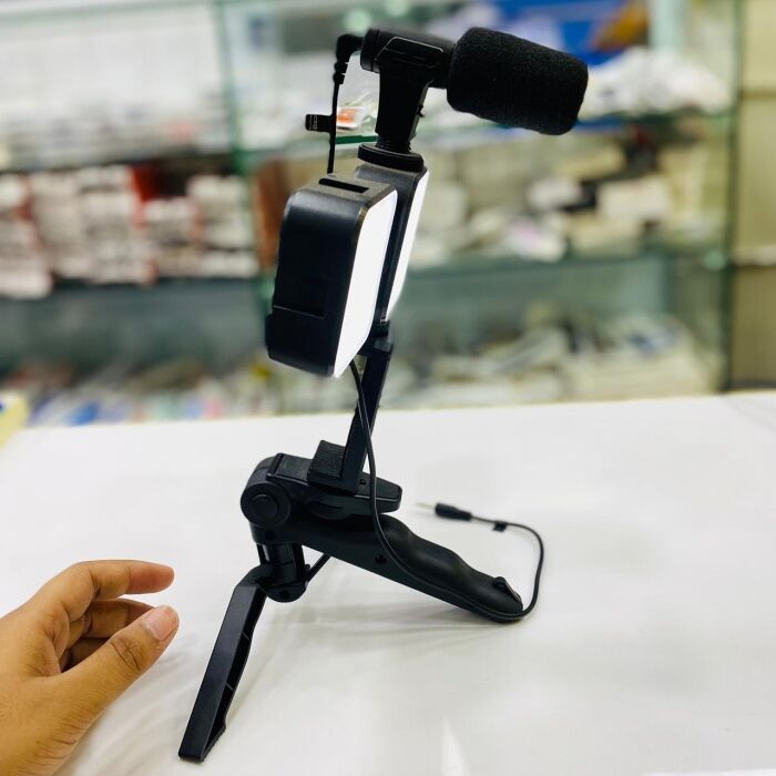 5 - AY-49 Vlogging Kit with 3 Focus Lights & Mic.