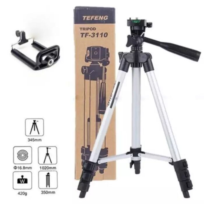 Display - 3.5 Feet Adjustable Tripod Stand with Mobile Holder Clip.