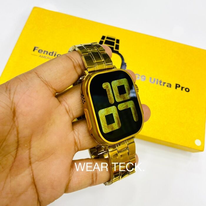 4 - G9 Ultra Pro Smart Watch | Fendior | Golden Edition | 3 Pairs of Straps