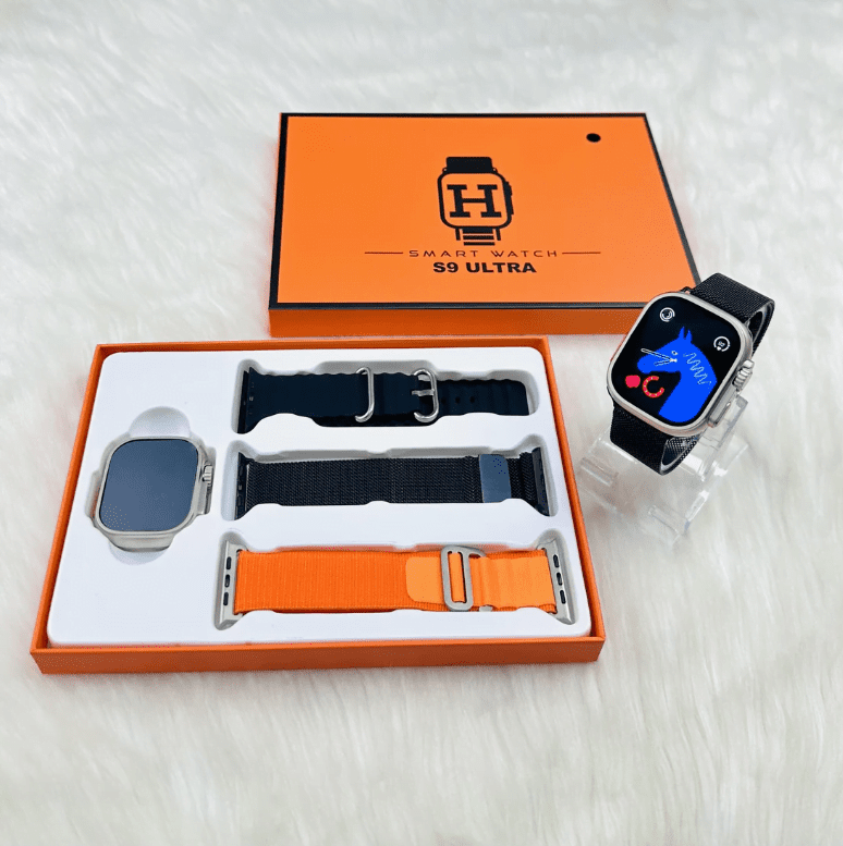 1 - S9 Ultra Smart Watch with 3 Pairs of Straps