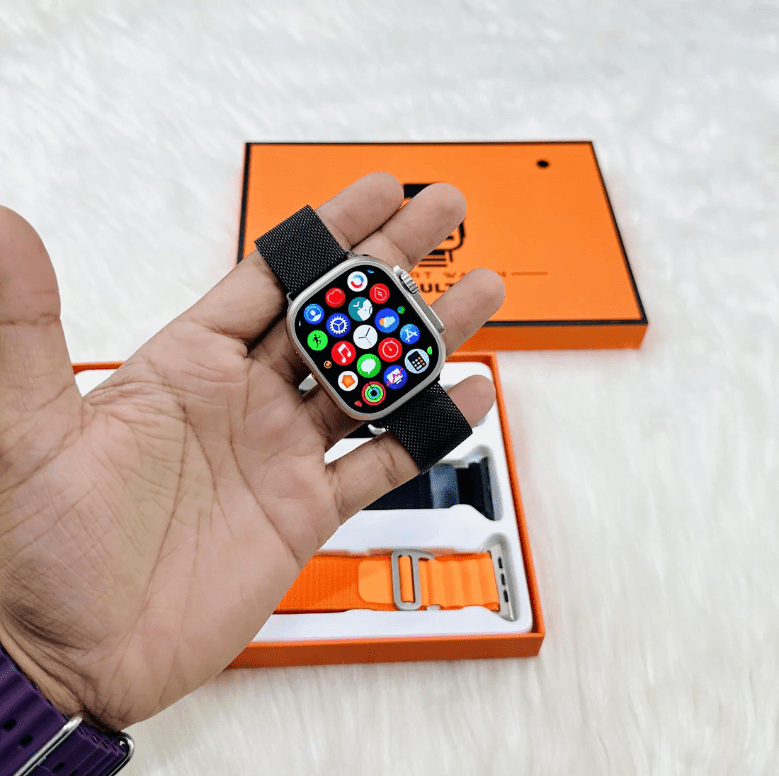 3 - S9 Ultra Smart Watch with 3 Pairs of Straps