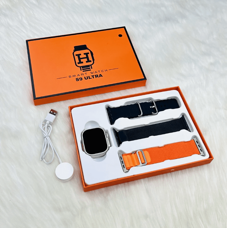 6 - S9 Ultra Smart Watch with 3 Pairs of Straps