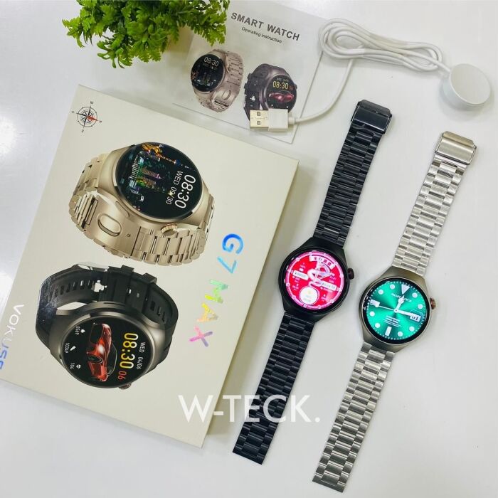 1 - G7 Max Smart Watch | Round Dial | Stainless Steel