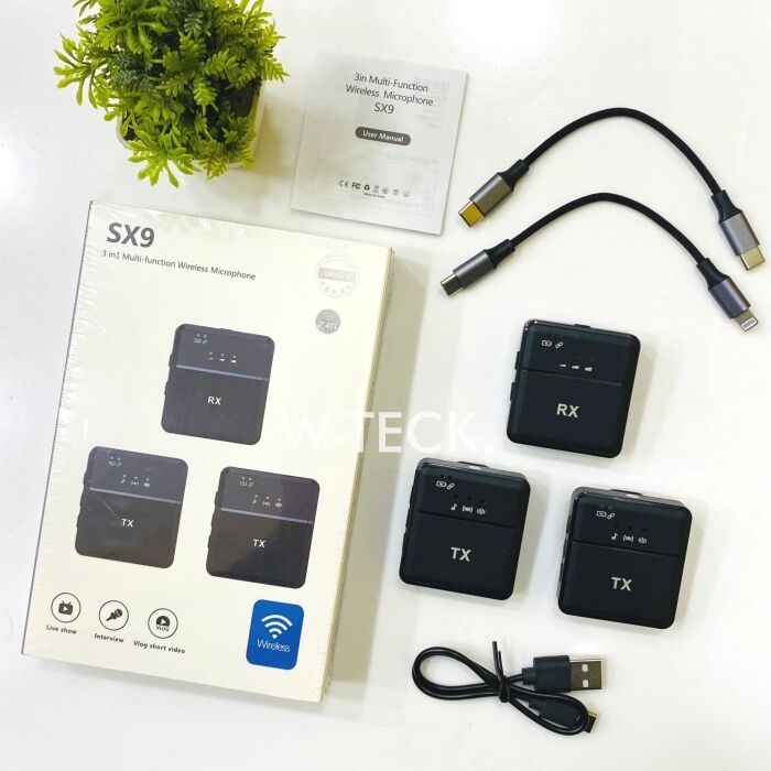 1 - SX9 Dual Wireless Microphone With Noise Cancellation
