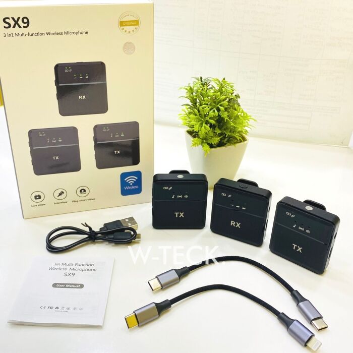 2 - SX9 Dual Wireless Microphone With Noise Cancellation