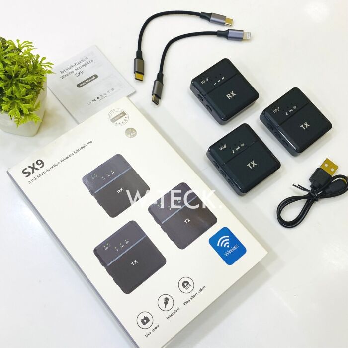 3 - SX9 Dual Wireless Microphone With Noise Cancellation