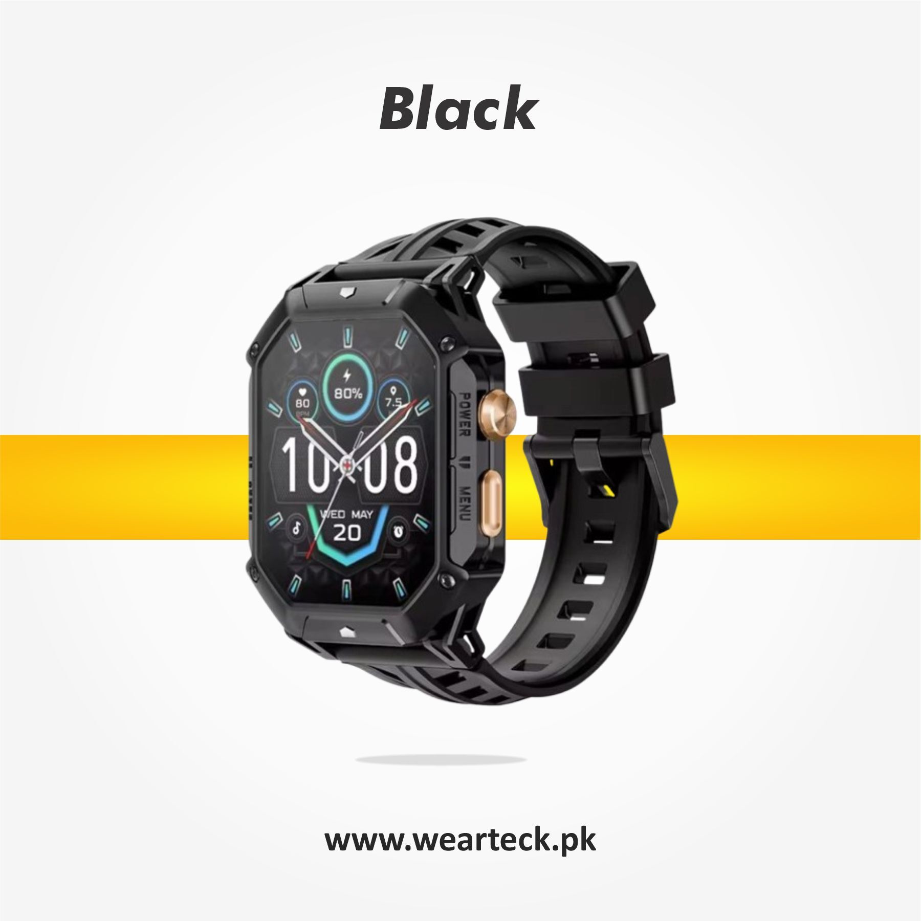 Black - Haylou Iron N1 Smart Watch