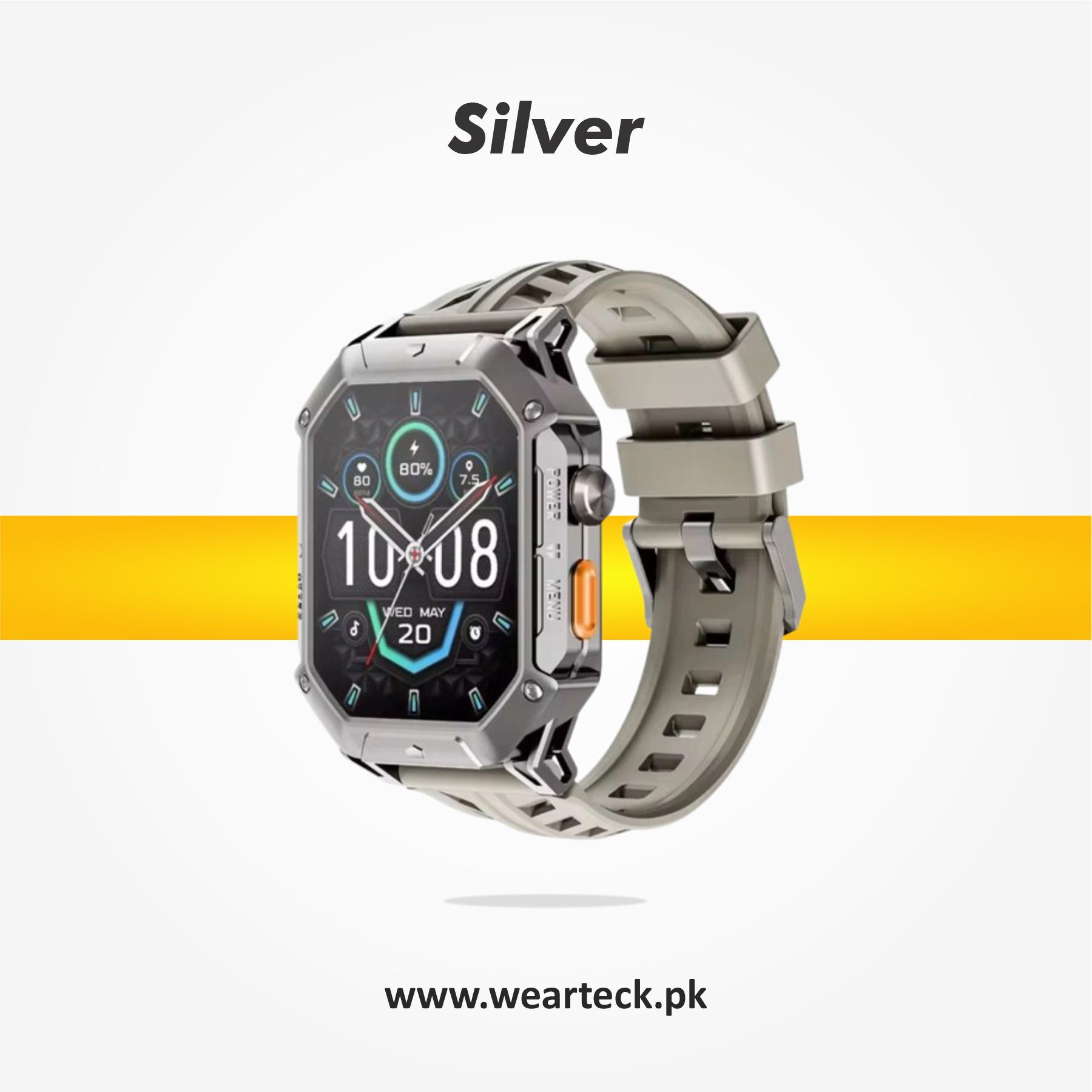 Silver - Haylou Iron N1 Smart Watch