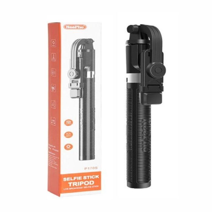 10 - P170S 1.7 Meter Long Selfie Stick Tripod with Flash Light
