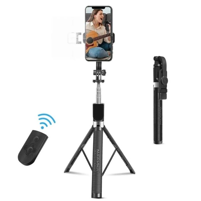 8 - P170S 1.7 Meter Long Selfie Stick Tripod with Flash Light
