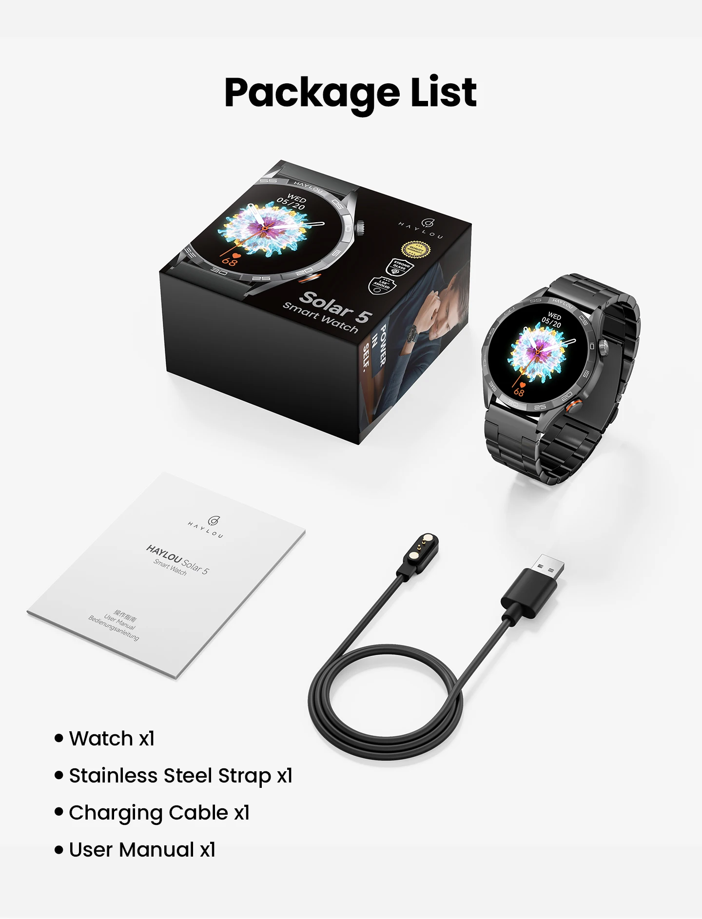 p120 - Haylou Solar 5 Smart Watch | Chain Straps