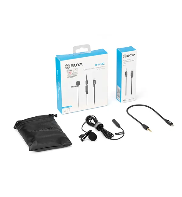 BOYA BY-M2 Clip-on Lavalier Microphone 4 - BOYA BY-M2 Clip-on Lavalier Microphone for iPhone & iPad