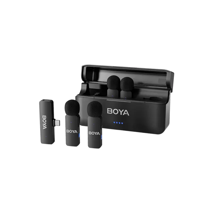 BOYA BY-V4U 4-Channel Mini Wireless Microphone 2 - Boya BY-V4U Quad Wireless Microphone Setup for (Type-C) Mobile, Laptop & Tablets