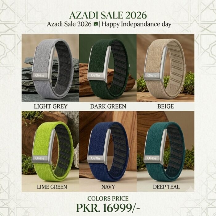OVFLE WP-1 Fintess Band - Colors - Azadi Sale 2026 - OVFLE WP-1 Fitness Band | Screenless | Azadi Sale