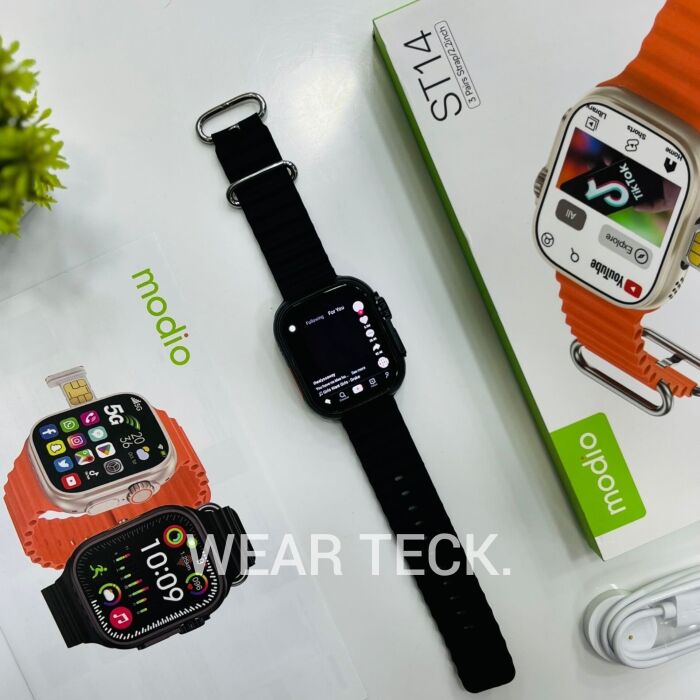 ST14-Black - Modio ST14 5G Android Sim Watch | 6/64 GB | No Camera