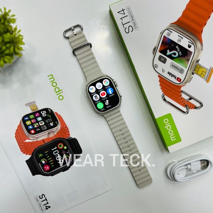 ST14-Silver - Modio ST14 5G Android Sim Watch | 6/64 GB | No Camera